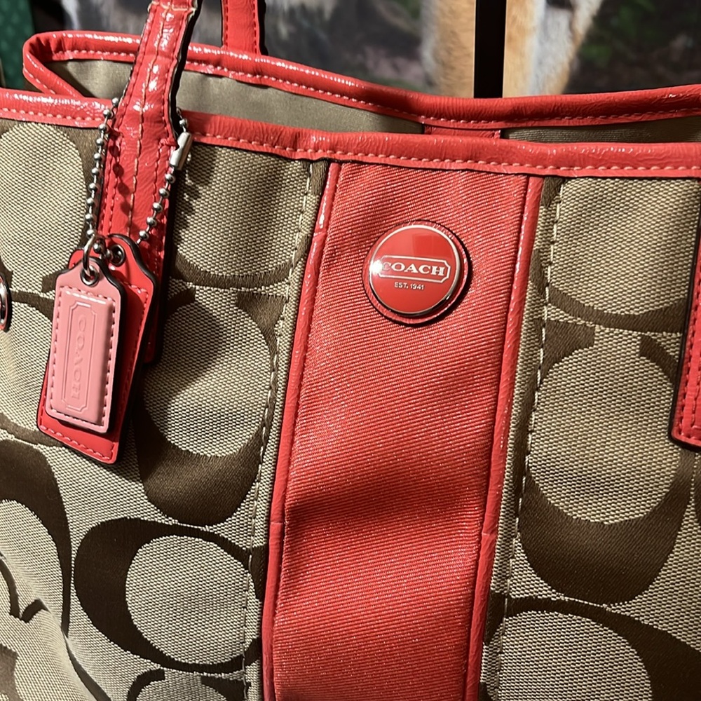 Coach Signature Stripe Carryall - Picture 12 of 16